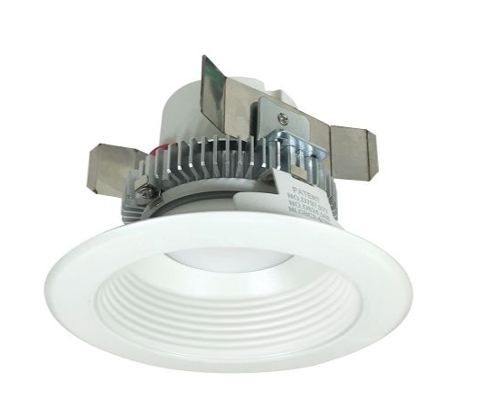 Nora Lighting NLCBC2-45227WW/AEM 4" Cobalt Click Led Retrofit, Round Baffle, White Reflector / White Flange, Lumens 750lm, Wattage 10w, Color Temperature 2700k, Pre-wired For Emergency