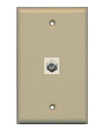 Enerlites 6601-I Catv Jacks 1 Gang Single F-type Connector, Ivory Finish