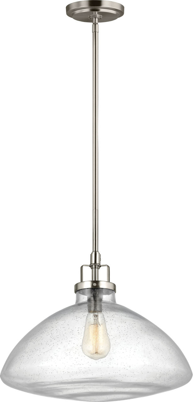 Generation Lighting Belton 1 light 16 inch brushed nickel pendant ceiling light