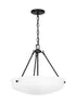 Generation Lighting Kerrville 3 light pendant ceiling light in Midnight Black