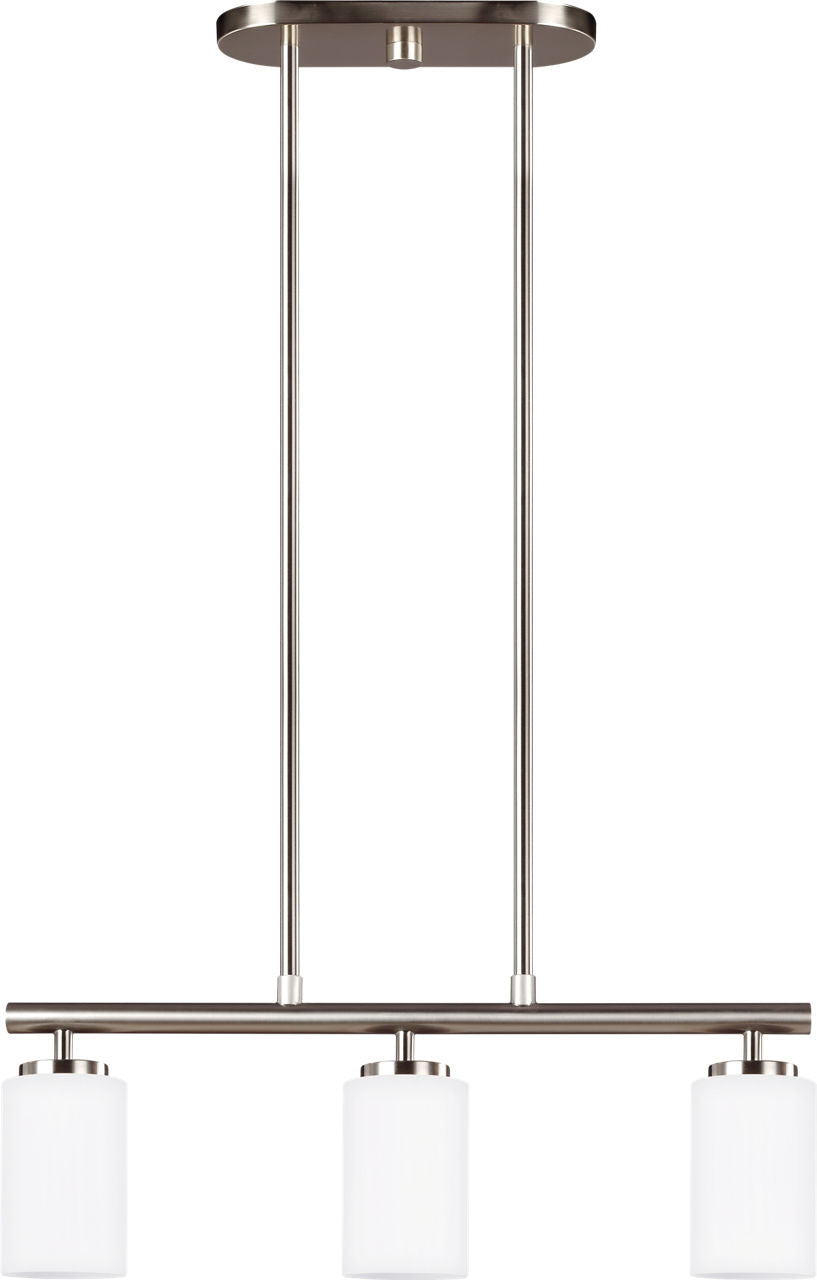 Generation Lighting 66160-962 Oslo 3 Light Brushed Nickel Island Pendant Ceiling Light