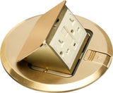 Arlington FLBT6620GMB 6" Round Pop-Up Cover Kit with Tamper Resistant GFCI 20A Receptacle, Brass