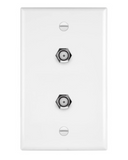 Enerlites 6621-I 20A CATV Jacks 1 Gang Duplex F-Type Connector, Ivory Finish