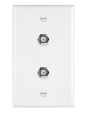 Enerlites 6621-W 20A CATV Jacks 1 Gang Duplex F-Type Connector, White Finish