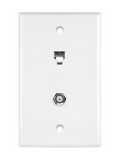 Enerlites 6641-I 20A Telephone And CATV Jacks 1-Gang F-Type/One RJ11 Jack-Position 4-Conductor, Ivory Finish