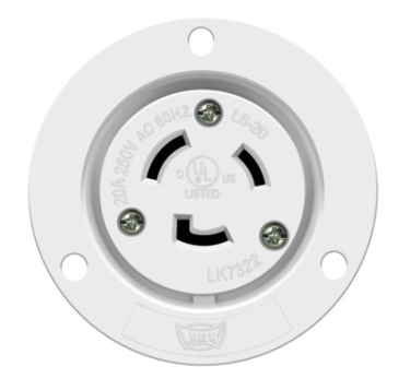 Enerlites 66414-W 20A Locking Flanged Outlet, L6-20RFO, White Finish