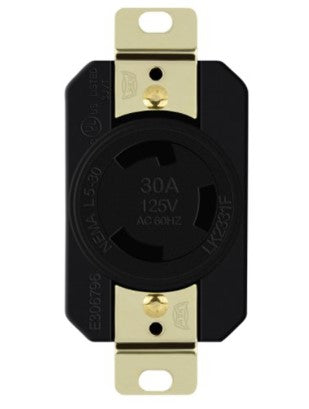 Enerlites 66460-BK Industrial Grade Locking Receptacle, 30A, L6-30R, Black Finish