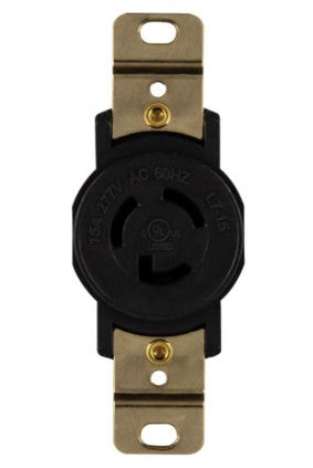 Enerlites 66480-BK Industrial Grade Locking Receptacle, 15A, L7-15R, Black Finish