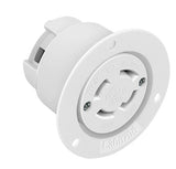 Enerlites 66494-W Industrial Grade Locking Flanged Outlet 30A 125/250V 3-Pole 4-Wire Grdounding L14-30PFO, White Finish