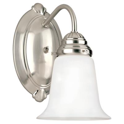 Westinghouse Lighting 6649600 brushed nickel 1 light wall fixture with white opal glass