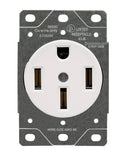 Enerlites 66500-W Industrial Grade Flush Mount Receptacle 50A 125/250V 14-50R 3-Pole 4-Wire, White Finish