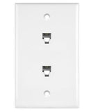 Enerlites 6651-I Telephone Wall Jacks 1 G 2 Modular Telephone Jacks Duplex Rj11 Jacks 6-Position 4-conductor, Ivory Finish