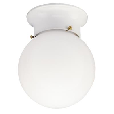 Westinghouse Lighting 6660700 1 light 6 inch white flush mount ceiling light with white glass globe