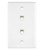 Enerlites 6671-W Duplex Phone Jack Wall Plate 1 Gang 2 Modular With 6-Position 6-Conductor Rj11, White Finish