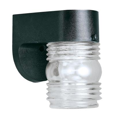 Westinghouse Lighting 6680000 black polypropylene outdoor wall light with clear glass shade