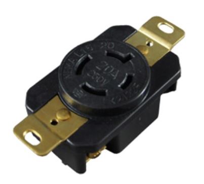 Enerlites 66900-BK Industrial Grade Locking Receptacle, 20A, L15-20R, Black Finish