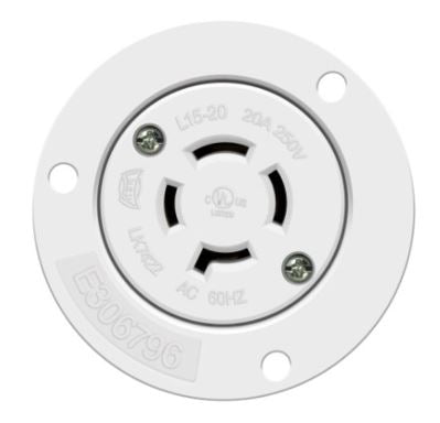 Enerlites 66904-W Locking Flanged Outlet, 20, L15-20PFO, White Finish