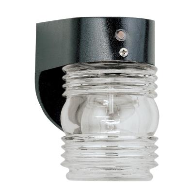Westinghouse Lighting 6694900 black outdoor wall light with clear glass shade