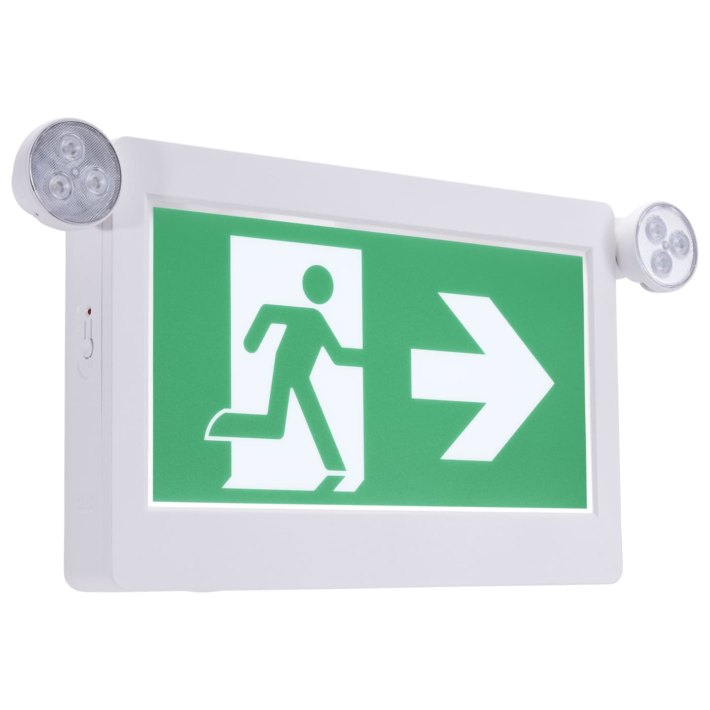 SATCO 67-511 Running Man Green High-Output Combo Exit Sign/Emergency Light 120-347V 2HR Backup