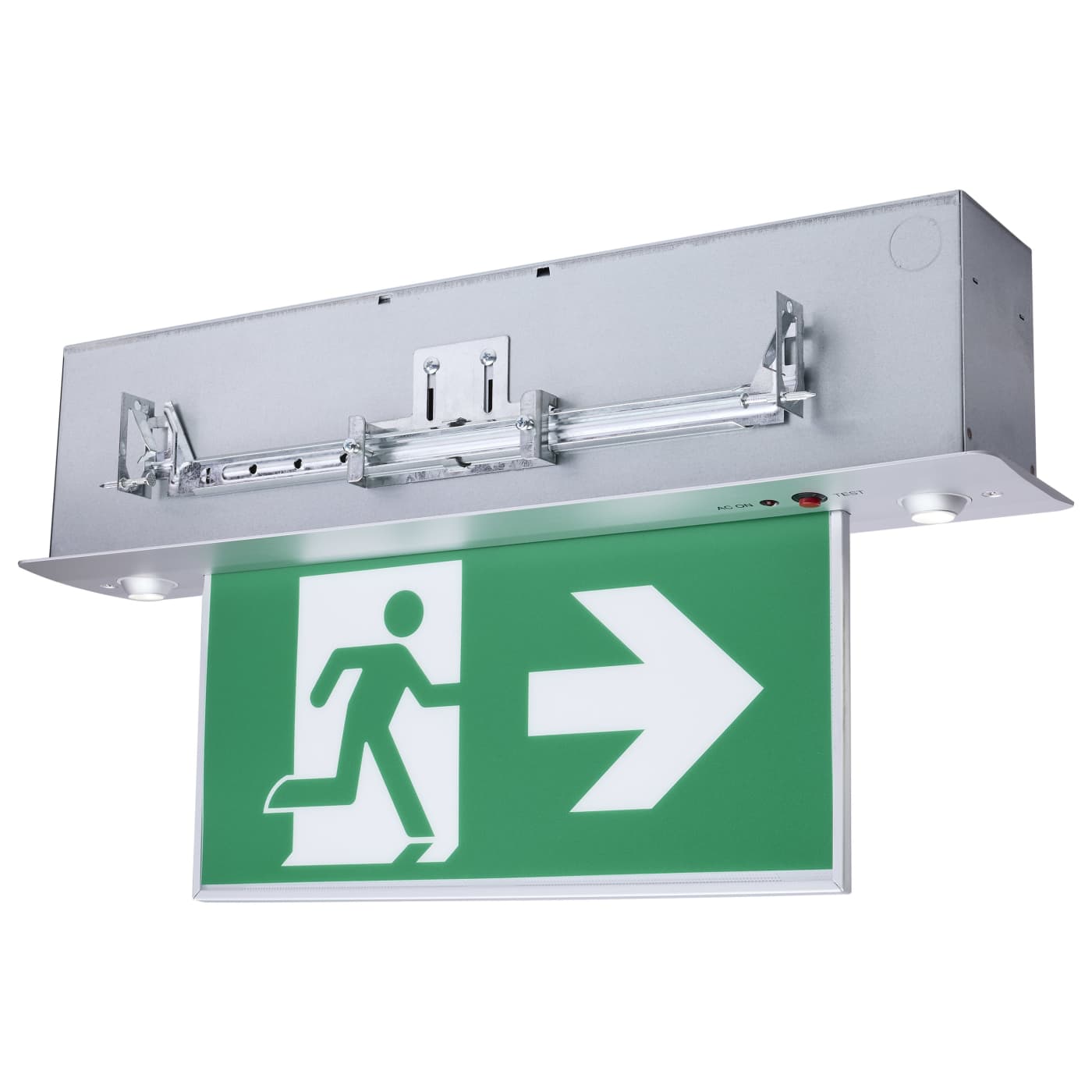 SATCO 67-550 Running Man Green Edge Lit Combo Exit Sign Emergency Light 120-347V
