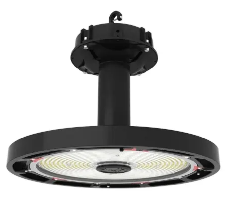 Keystone KT-RHLED400PS-18C-8CSD-VDIM-P /TAA Round High Bay, Selectable Wattage, Voltage 120V-277V, Multi-Color Temperature, Black, TAA