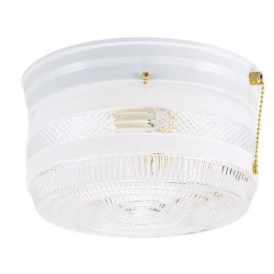 Westinghouse Lighting 6734500 2 light white flush mount ceiling light with pull chain