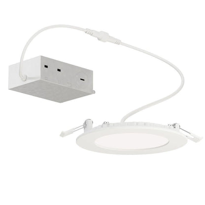 Maxim Lighting 67704WTWT Slim 1 Light White LED Recessed Downlight with junction box