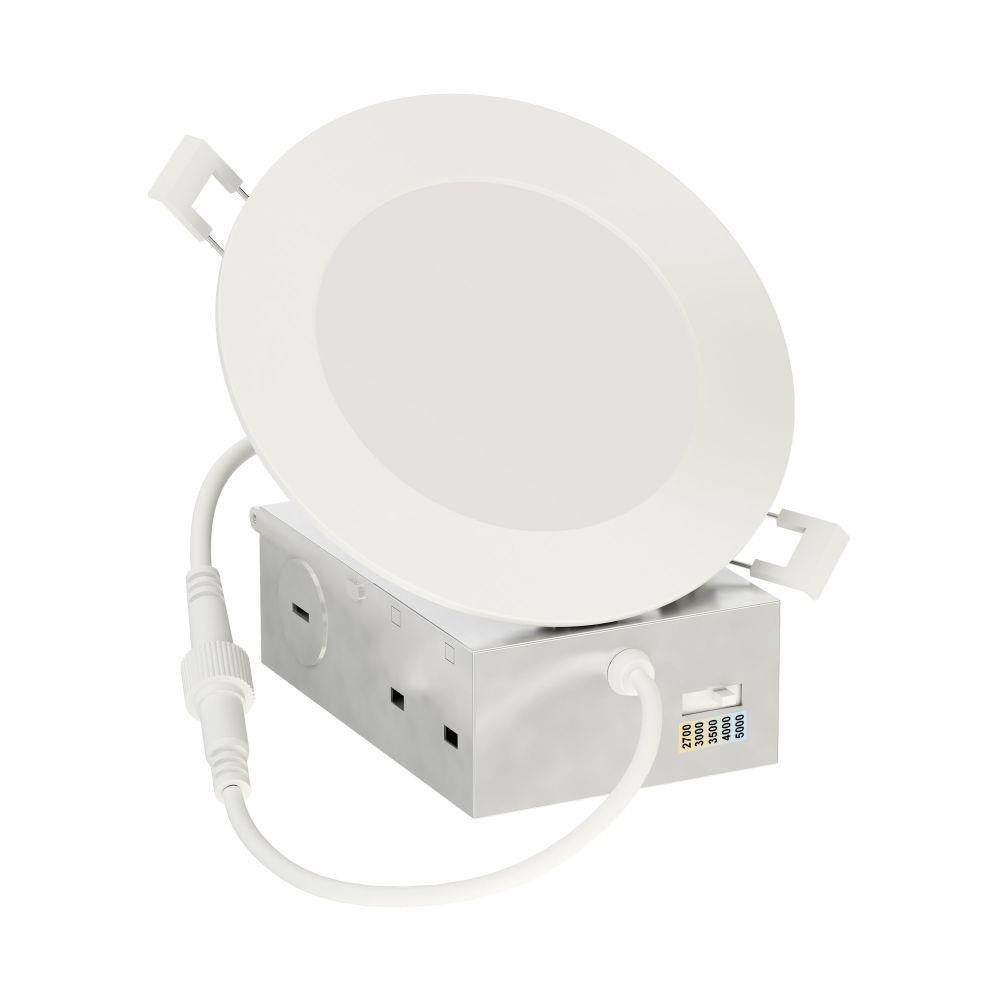 Maxim Lighting 67705WTWT Slim LED Flat Recessed Downlight Angled View with CCT Driver White