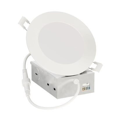 Maxim Lighting 67705WTWT Slim LED Flat Recessed Downlight Angled View with CCT Driver White