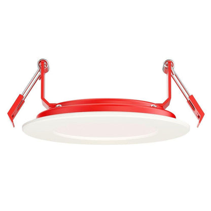 Maxim Lighting 67714WTWT Slim Fire LED Flush Mount side profile view with red mounting clips