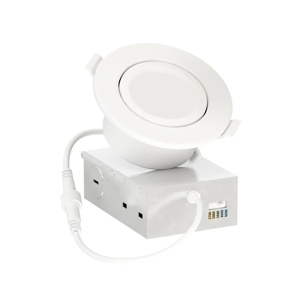 Maxim Lighting 67755WTWT Slim Gimbal LED Flush Mount Side View with Junction Box - Matte White