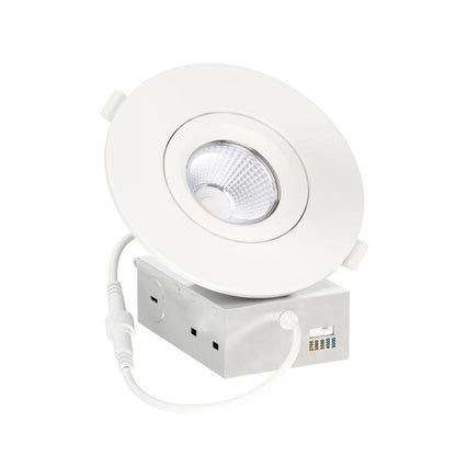 Maxim Lighting 67757WTWT Slim Gimbal LED Flush Mount White Angle View with CCT Selector