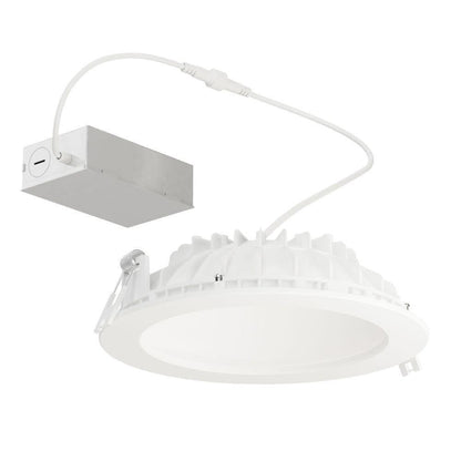 Maxim Lighting 67796WT Cove LED Recessed Downlight White - top angled view showing heat sink and remote driver
