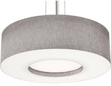 AFX Lighting MCP3044MBSN-GY Montclair 4 Light 30 Inch Drum Pendant In Satin Nickel With White Bottom Acrylic Diffuser