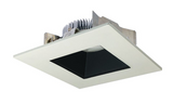 Nora Lighting NLCBS-4561240BW 4" Cobalt Shallow High Lumen LED Trim Square / Square Regress, Lumens 1200lm, Color Temperature 4000K,  Black / White