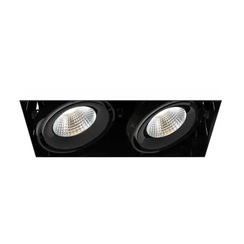 Eurofase Lighting TE222LED-30-2-01 LED Recessed Downlight, 2-Light, Flood, Wattage 52W, Voltage 120V, Lumens 5000 lm, Color Temperature 3000K, Black