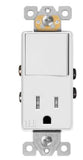 Enerlites 68625-TR-GY Combination 15A Switch/tamper-Resistant Receptacle, Single Pole, Gray Finish