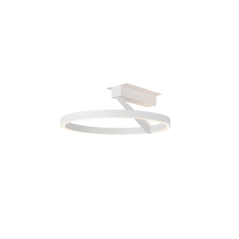 Kuzco Lighting SF27716-WH-3WCCT-UNV Roda 16 inch CCT LED Semi-Flush Mount in White with Frosted Acrylic Lens, Multi-Color Temperature, Wattage 28W, White Finish