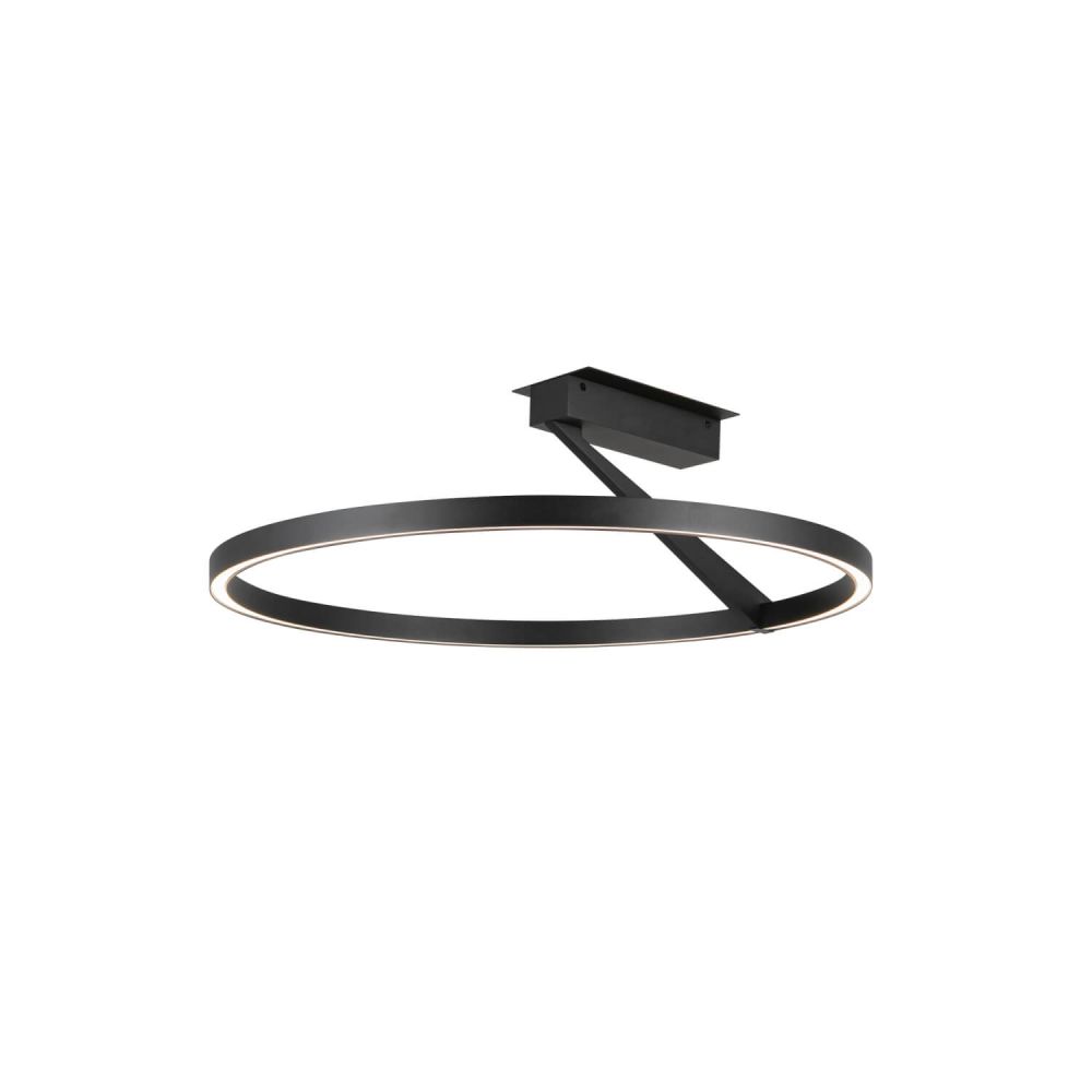 Kuzco Lighting SF27724-BK-3WCCT-UNV Roda 24 inch CCT LED Semi-Flush Mount in Black with Frosted Acrylic Lens, Multi-Color Temperature, Wattage 41W, Black Finish