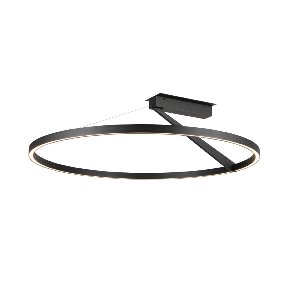 Kuzco Lighting SF27731-BK-3WCCT-UNV Roda 32 inch CCT LED Semi-Flush Mount in Black with Frosted Acrylic Lens, Multi-Color Temperature, Wattage 50W, Black Finish