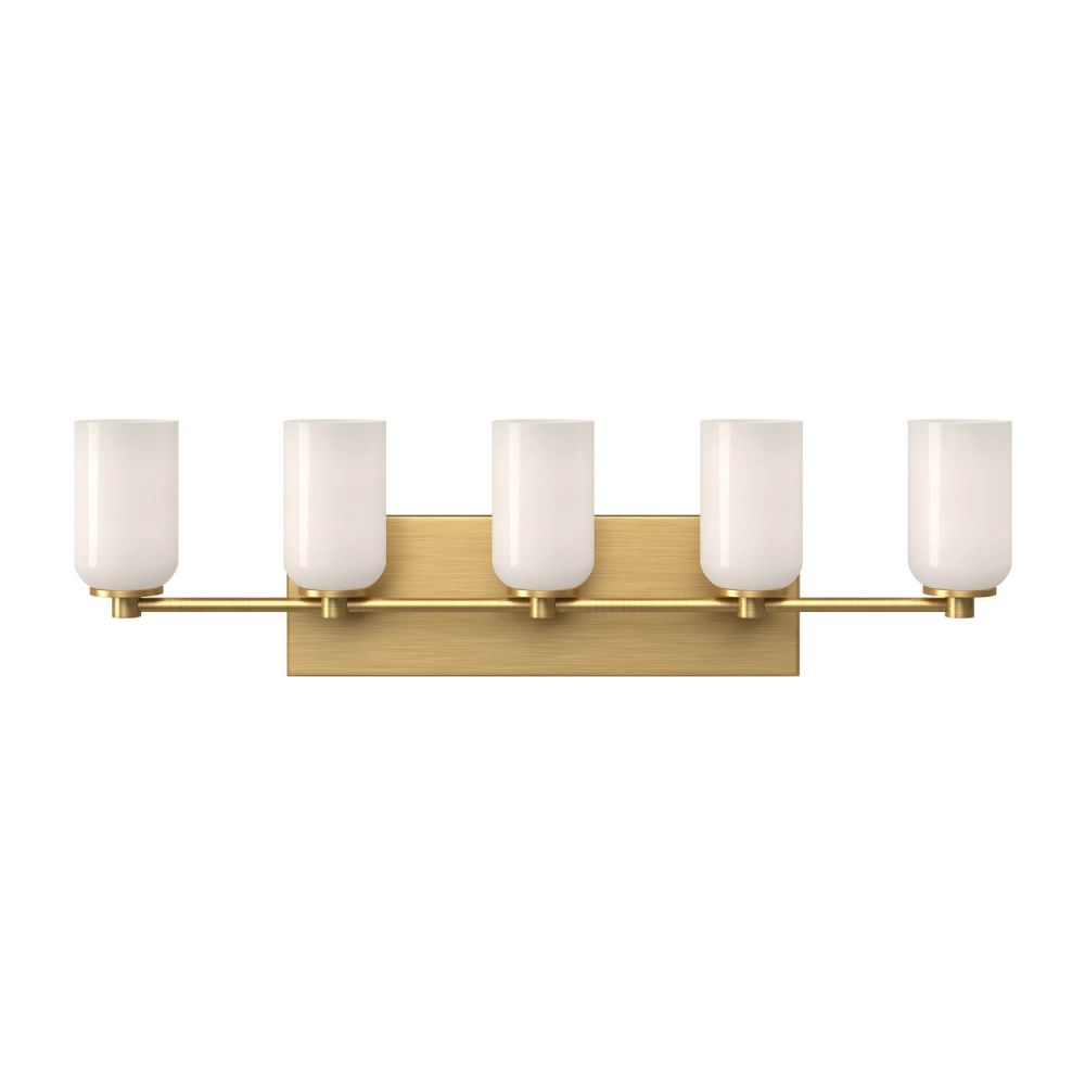 Kuzco Lighting VL57732-BG/GO Nola 5 Light 32 inch Bath Vanity Light in Brushed Gold with Opal Glass Shade, Wattage 40W