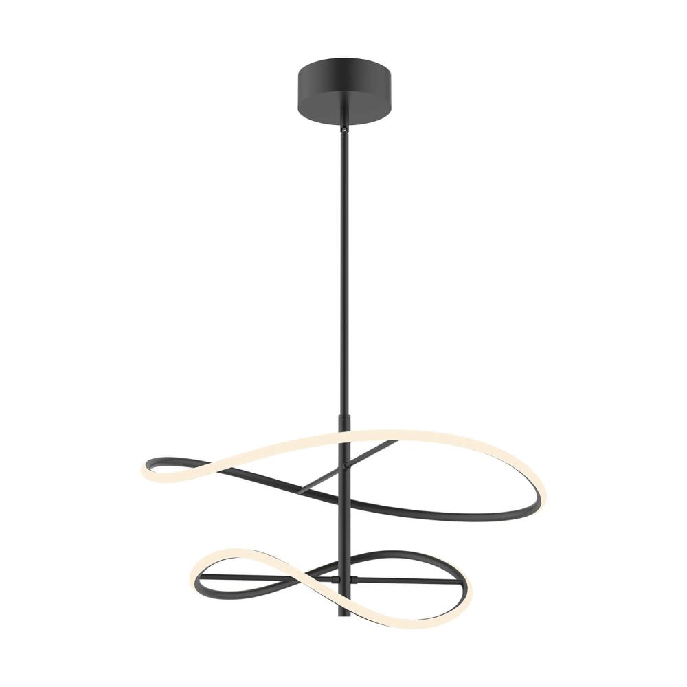 Kuzco Lighting PD96424-BK-UNV Collide 25 inch LED Pendant in Black with White Silicone Diffuser, Voltage 120-277V, Color Temperature 3000K