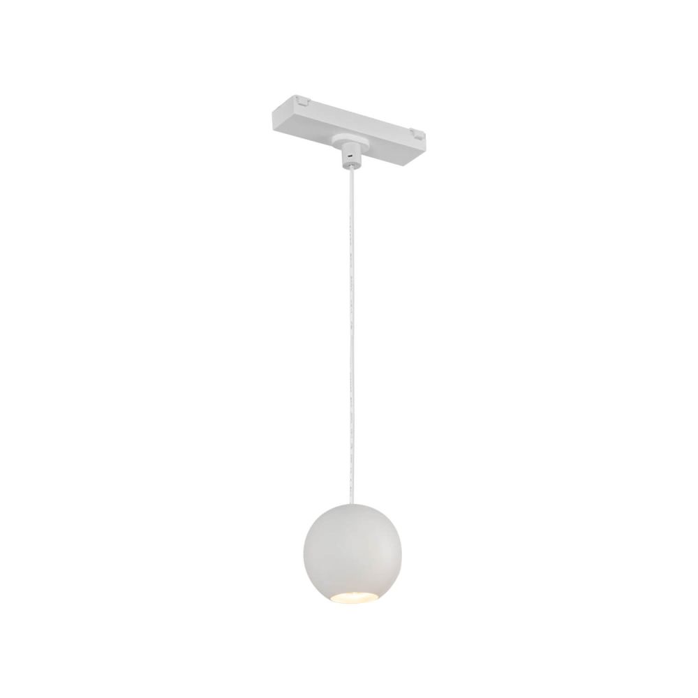 Kuzco Lighting TRP26903-WH Faria 3 inch LED Track Pendant in White with Clear Acrylic Lens, Color Temperature 3000K, Wattage 8W