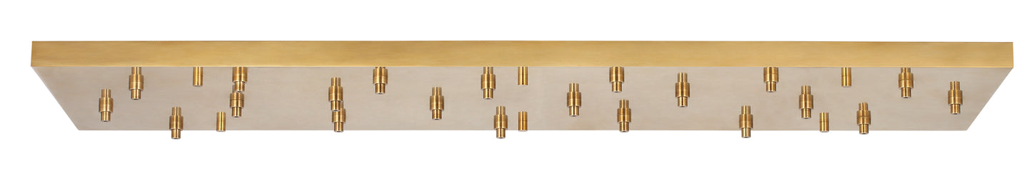 Visual Comfort Architectural SLCH575HAB Rectangular Multiport Canopy, 21-Lights, Hand Rubbed Antique Brass Finish