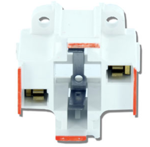 Leviton 26725-203 G24d-3 Base, 26w/ 32w 2-pin, 10mm Compact Fluorescent Lampholder, Snap-in, Orange/White Body