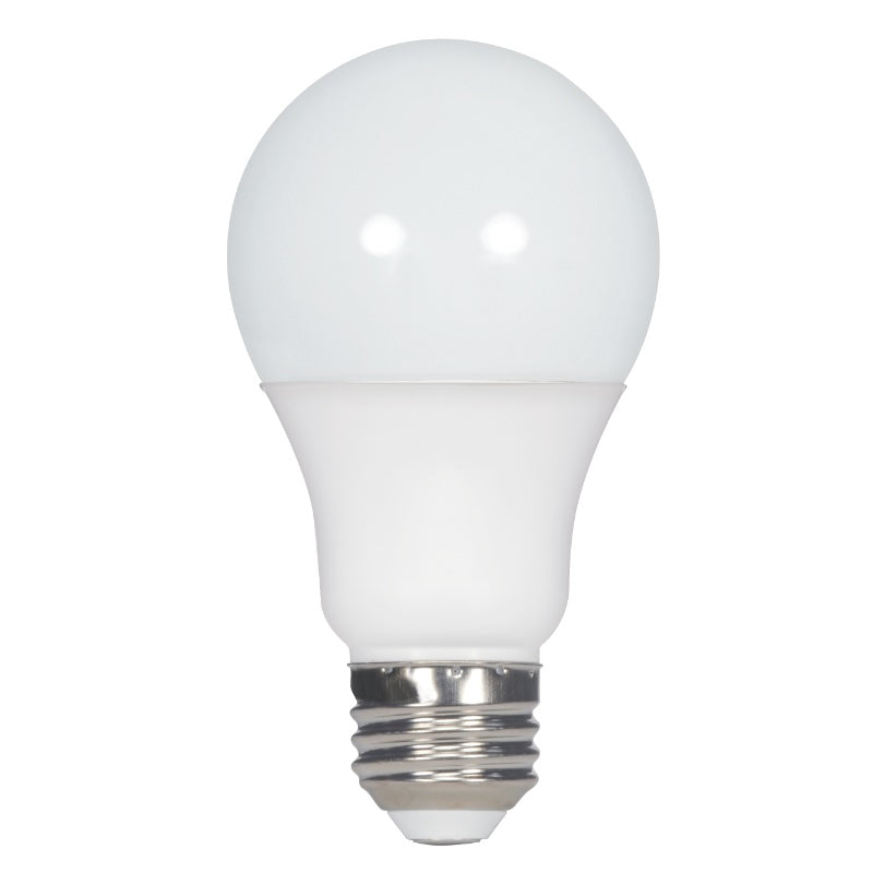 Satco S39596 A19 LED Lamp, Wattage 9.5W, Color Temperature 2700K, E26, 800 Lumens, Voltage 120V,  Non-Dimmable, 4-Pack