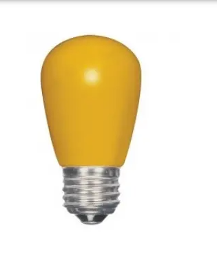 SATCO Lighting S9169 LED S14 Specialty and Indicator Ceramic Yellow Bulb, Medium Base, Wattage 1.4W