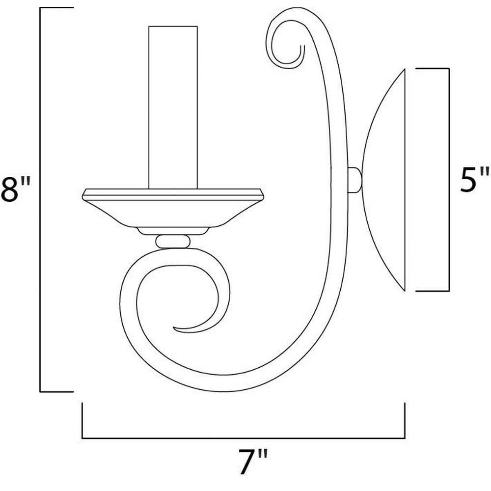 Maxim Lighting 70001OI Loft Wall Sconce Dimensions Diagram