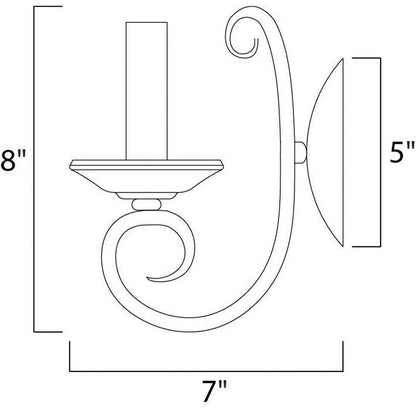 Maxim Lighting 70001OI Loft Wall Sconce Dimensions Diagram