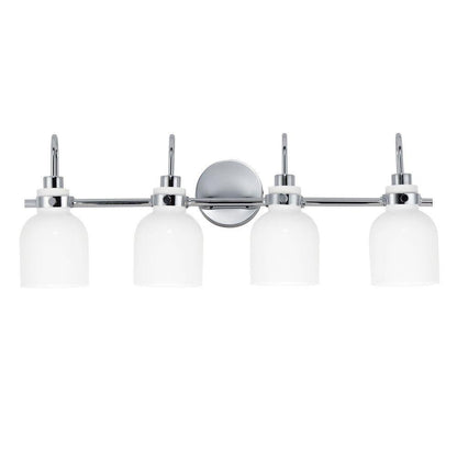 Maxim Lighting 12334WTPC Milk 4 Light 30.5 Inch Polished Chrome Bath Vanity Wall Light
